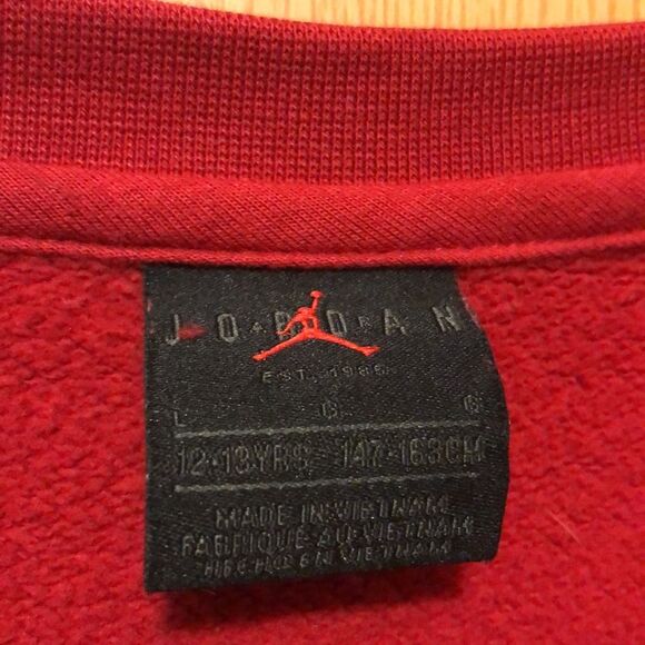 Jordan sweatshirt size large kids red jump man like new - Picture 3 of 4